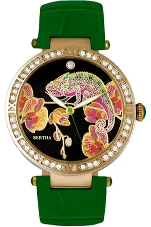 Bertha Camilla Mother-Of-Pearl Leather-Band Watch in at Nordstrom