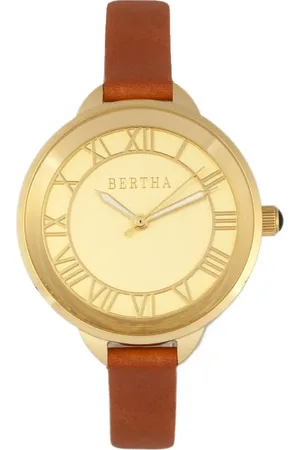 Bertha Madison Sunray Dial Leather-Band Watch in at Nordstrom