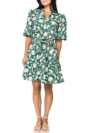 GIBSONLOOK Floral Print Tie Waist Dress in at Nordstrom, Size X-Large
