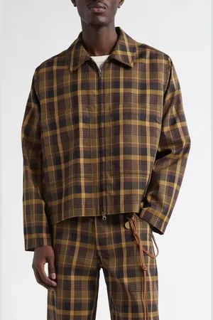SONG FOR THE MUTE Plaid Crop Jacket in at Nordstrom, Size 42 Us