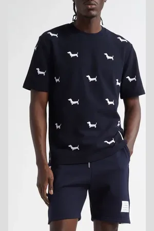 Thom Browne Hector Embroidered Cotton Piqu?? T-Shirt in at Nordstrom, Size 5