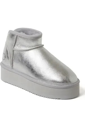 Dearfoams Fireside Kingston Genuine Shearling Platform Bootie in at Nordstrom, Size 9