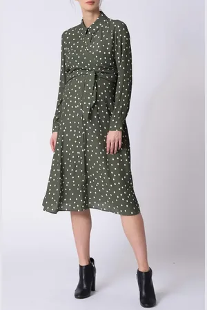 Séraphine Polka Dot Long Sleeve Maternity/Nursing Shirtdress in at Nordstrom, Size 2