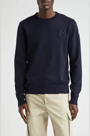 Moncler Monogram Cotton Crewneck Sweater in at Nordstrom, Size Small