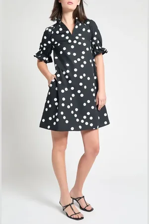 Ming Wang Ruffle Detail Poplin Shift Dress in at Nordstrom, Size X-Small