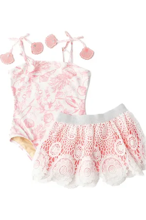 Shade Critters Seaside Toile One-Piece Swimsuit & Skirt Set in at Nordstrom, Size 12-18M