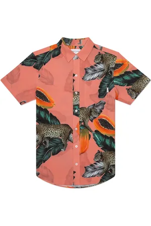 MAVRANS Tailored Fit Fruta Bomba Waterproof Short Sleeve Performance Button-Up Shirt in at Nordstrom, Size Small