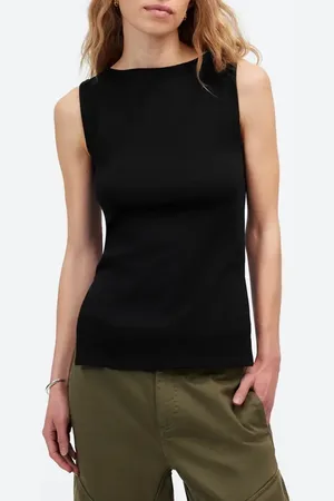 Madewell Sleeveless Boat Neck Side Slit T-Shirt in at Nordstrom, Size Small
