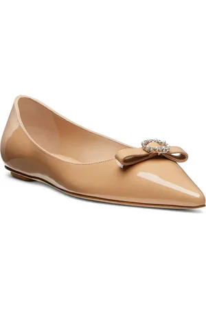 Stuart Weitzman Diana Bow Pointed Toe Flat in at Nordstrom, Size 5