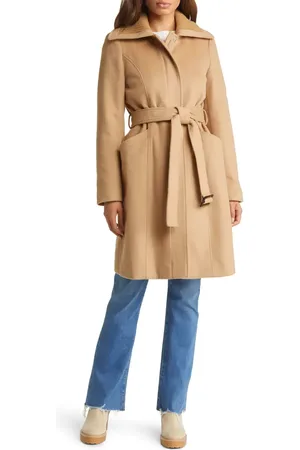 Sam Edelman Wool Blend Rib Collar Coat in at Nordstrom, Size X-Small