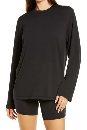 SKIMS Boyfriend Long Sleeve T-Shirt in at Nordstrom, Size Large