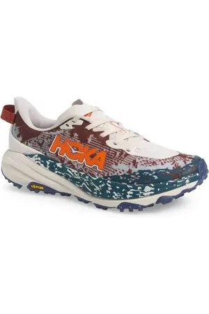 Hoka One One Speedgoat 6 GTX Trail Running Shoe in Putty /Blue Twilight at Nordstrom, Size 7