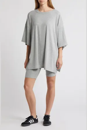 Dressed in Lala Malone Rib Oversize T-Shirt & Shorts in at Nordstrom, Size Small