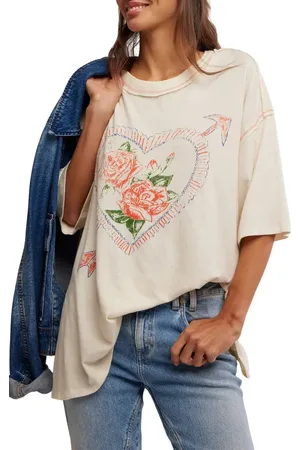 Free People Love Rose Oversize Graphic T-Shirt in at Nordstrom, Size Medium