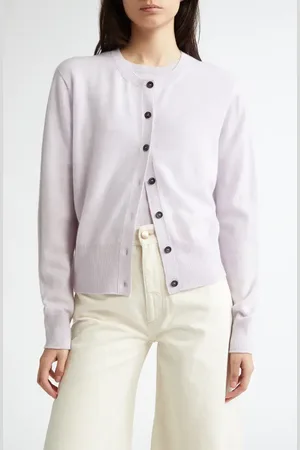 Johnstons Of Elgin Classic Cashmere Crewneck Cardigan in at Nordstrom, Size Small
