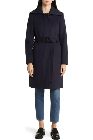 Sam Edelman Wool Blend Rib Collar Coat in at Nordstrom, Size X-Small