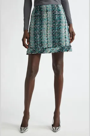 ST. JOHN Foiled Eyelash Tweed Miniskirt in at Nordstrom, Size 2