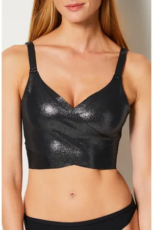 Etam Metallic Longline Bra in at Nordstrom, Size X-Small