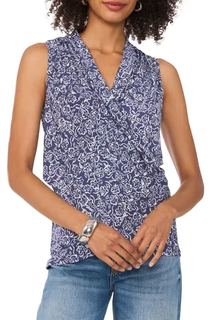 Vince Camuto Wrap Front Sleeveless Top in at Nordstrom, Size X-Small