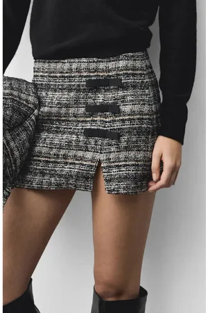 MANGO Bow Trim Tweed Miniskirt in at Nordstrom, Size 4