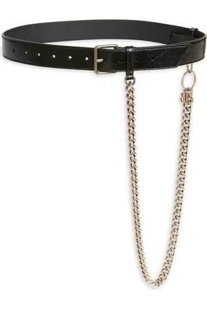 Balenciaga Monaco Chain Detailed Leather Belt in at Nordstrom, Size 85