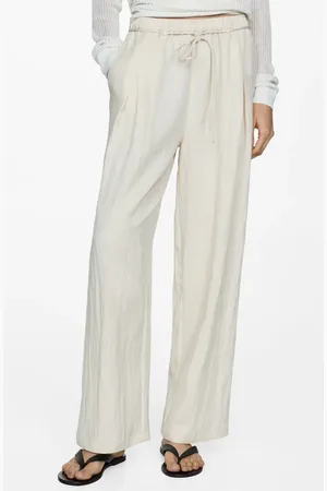 MANGO Pull-On Relaxed Straight Leg Pants in at Nordstrom, Size Large