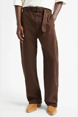 LEMAIRE Twisted Seam Belted Straight Leg Pants in at Nordstrom, Size Large