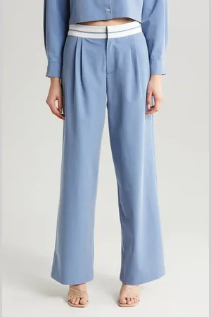 WAYF Preston Pleated Wide Leg Pants in at Nordstrom, Size Large
