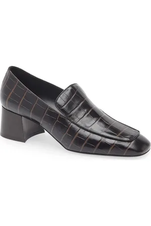 Totême The Block Heel Croc Embossed Loafer in at Nordstrom, Size 8Us