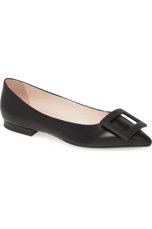 Roger Vivier Gommettine Buckle Pointed Toe Flat in at Nordstrom, Size 5Us