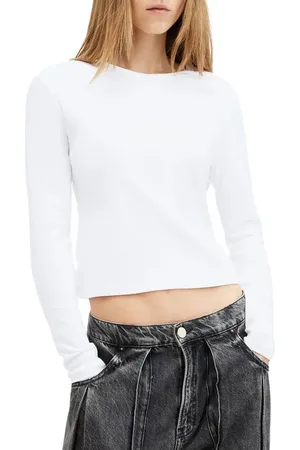 AllSaints Stevie Long Sleeve Organic Cotton T-Shirt in at Nordstrom, Size X-Small