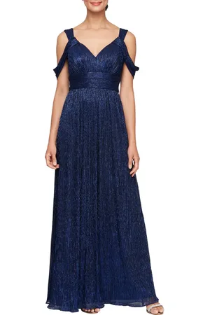 Alex Evenings Metallic Cold Shoulder Gown in at Nordstrom, Size 10P