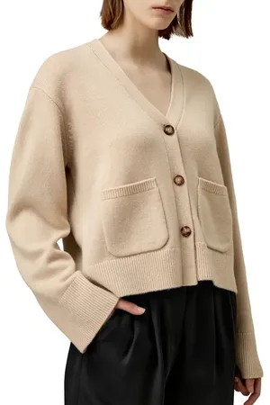 Lilysilk Cropped Wool-Cashmere Blend Cardigan Sweater for Women in at Nordstrom, Size Large