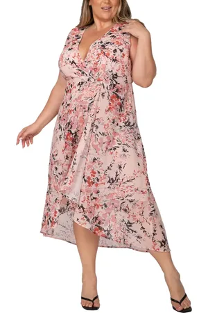 Standards & Practices Faux Wrap Midi Dress in at Nordstrom, Size 2X