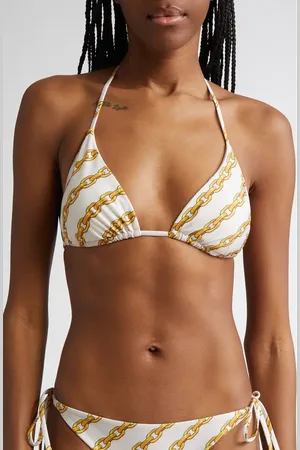 VERSACE Treasure Print Bikini Top in at Nordstrom, Size 1