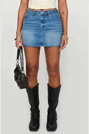 Princess Polly Paulette Denim Miniskirt in at Nordstrom, Size 4