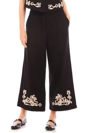 Fifteen Twenty Mason Rope Stitch Linen Blend Ankle Pants in at Nordstrom, Size X-Small