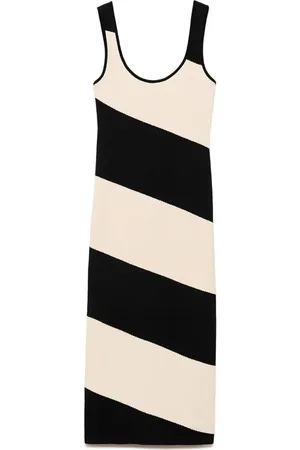 MANGO Stripe Sleeveless Knit Midi Dress in at Nordstrom, Size 4