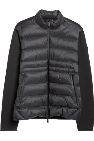 Moncler Quilted Down & Cotton Knit Zip Cardigan in at Nordstrom, Size Small