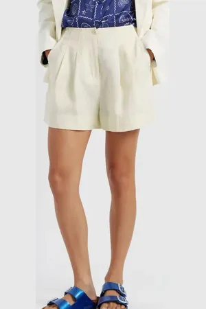 Chinti & Parker Linen Blend Wide Leg Shorts in at Nordstrom, Size Medium