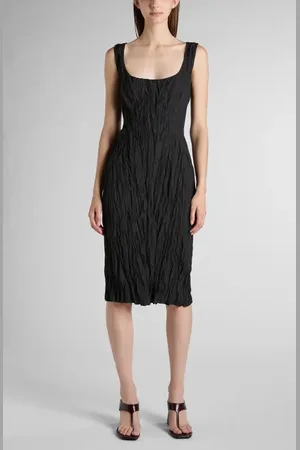 Bottega Veneta Crinkled Scoop Neck Shift Dress in at Nordstrom, Size 00 Us