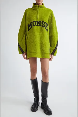 MONSE Half Zip Oversize Sweatshirt in at Nordstrom, Size Medium
