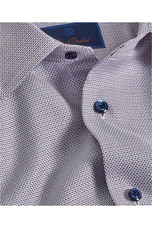David Donahue Slim Fit Micro Dobby Cotton Dress Shirt in at Nordstrom, Size 15 - 34
