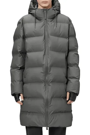 Rains Alta Waterproof Long Hooded Puffer Coat in at Nordstrom, Size X-Large