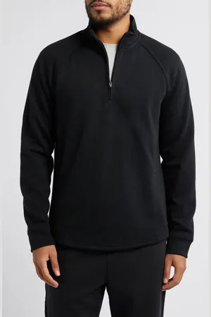 Zella Edge Chevron Jacquard Quarter Zip Pullover in at Nordstrom, Size X-Large