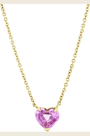 Shay Solitaire Pink Sapphire Heart Pendant Necklace in at Nordstrom