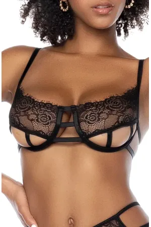 Mapalé Cutout Underwire Bra, Garter Belt & Thong Set in at Nordstrom, Size Large