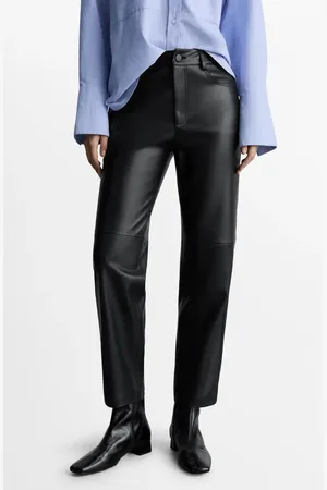 MANGO Faux Leather Straight Leg Pants in at Nordstrom, Size 0