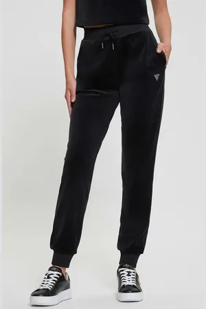 Guess Couture Crystal Logo Embellished Velour Joggers in at Nordstrom, Size Medium