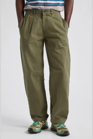 Noah NYC Double Pleat Cotton Herringbone Pants in at Nordstrom, Size 30